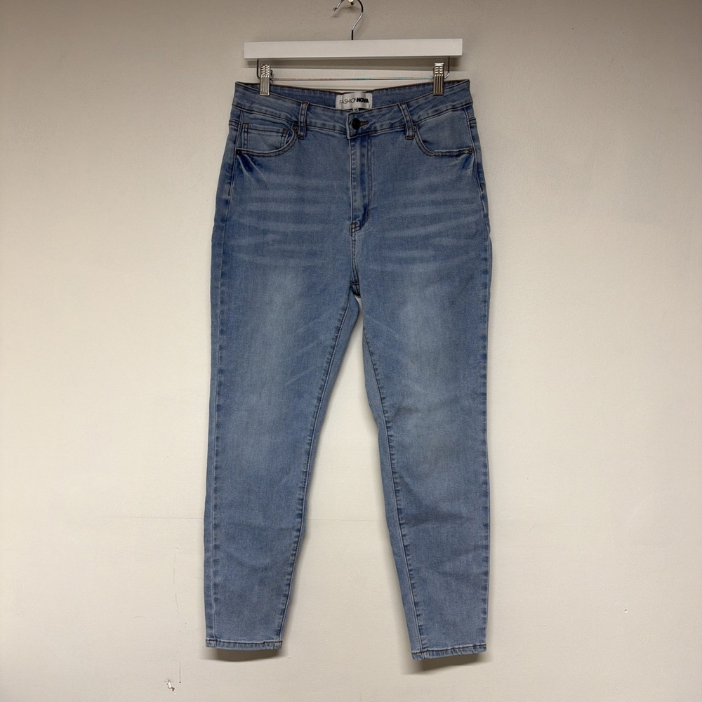 Fashion Nova Skinny Jeans Size 13 Womens High Rise Light Wash Stretch Casual